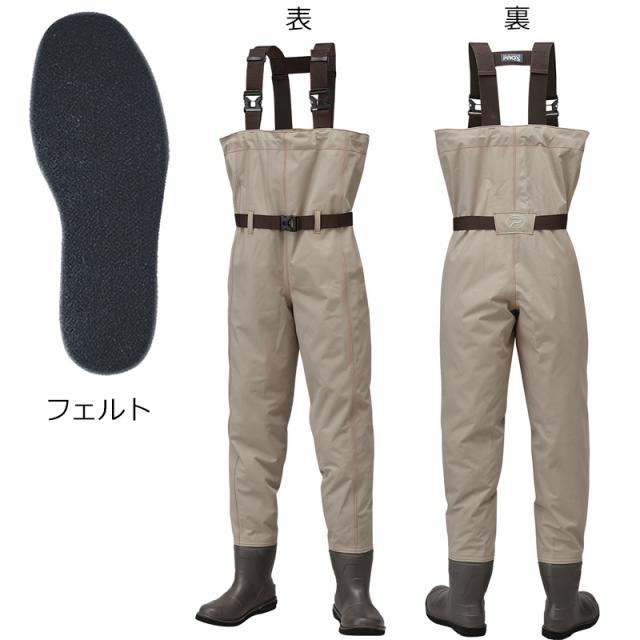 プロックス テフロンポリエステルウェダー チェスト フェルトソール(3L/4Lサイズ28〜29.5cm)ライトキャメルベージュ PX33023L4L返品種別A