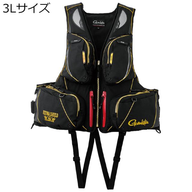 がまかつ アルテマシールドプロフローティングベスト3Lサイズ(ブラック×ゴールド) アルテマシールドプロ フローティングベスト 3Lサイズ(ブラック×ゴールド)Gamakatsu ライフジャケット[GM21833LBKGD] 返品種別A