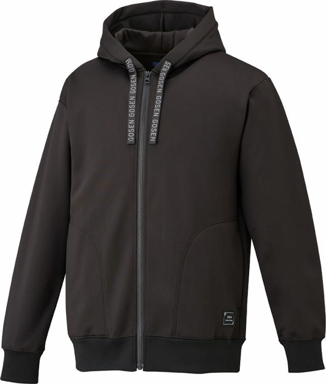 ゴーセン GOS-W2540-39-M ユニセックス 裏起毛ストレッチジップアップパーカー（ブラック・サイズ：M）GOSEN[GOSW254039M] 返品種別A