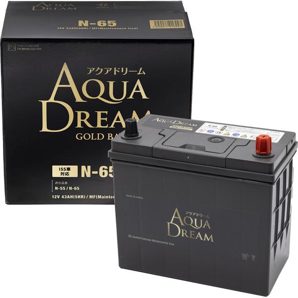 AQUA DREAM GBN-65 国産車　アイドリングストップ車対応バッテリー　GOLD　BATTERY　メンテナンスフリータイプ【他商品との同時購入不可】アクアドリーム ゴールド[GBN65] 返品種別B