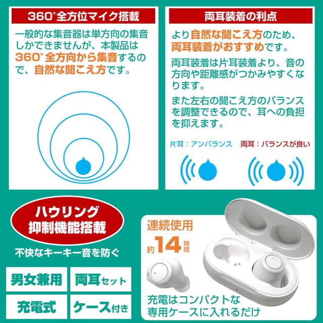 エニックス 完全ワイヤレス集音器（ブラック） 【両耳用】 【デジタル】 KSOK-01-10(BK)返品種別A_2