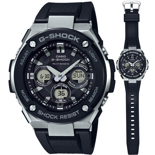 カシオ 【国内正規品】G-SHOCK（ジーショック）　G-STEELソーラー電波　メンズタイプ GST-W300-1AJF[GSTW3001AJF] 返品種別A