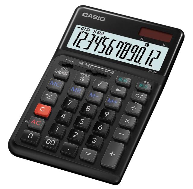 カシオ JE-12D-BK-N 人間工学電卓 12桁（ブラック）[JE12DBKN] 返品 