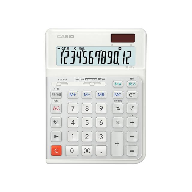 カシオ DE-12D-L-WE-N 人間工学電卓 左手用 12桁 (ホワイト)[DE12DLWEN] 返品種別A