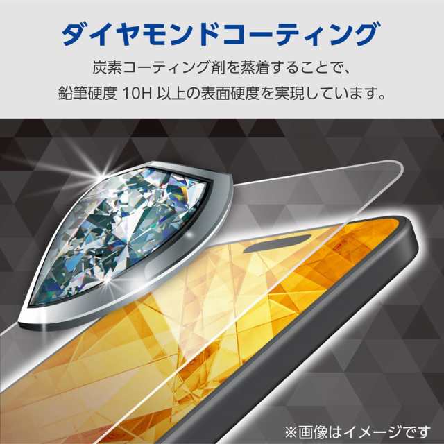 エレコム iPhone 15 ガラスフィルム 高透明 ブルーライトカット ゲーム 用 PM-A23AFLGGEBL