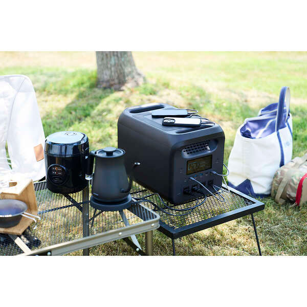 エレコム ポータブル電源(ブラック)　1228.8Wh　ACコンセント4口　USB-C出力搭載 DE-PS1200PBK返品種別B