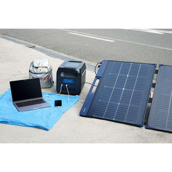 エレコム MPA-SP100DNV ポータブルソーラーパネル 最大100W出力　両面受光型ELECOM Portable Solar Panel 100D[MPASP100DNV] 返品種別B_9