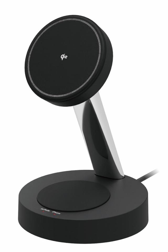 エレコム W-MS11BK 2in1 マグネットQi2規格対応ワイヤレス充電器(15W 5W・スタンド) 1.5m[WMS11BK] 返品種別A