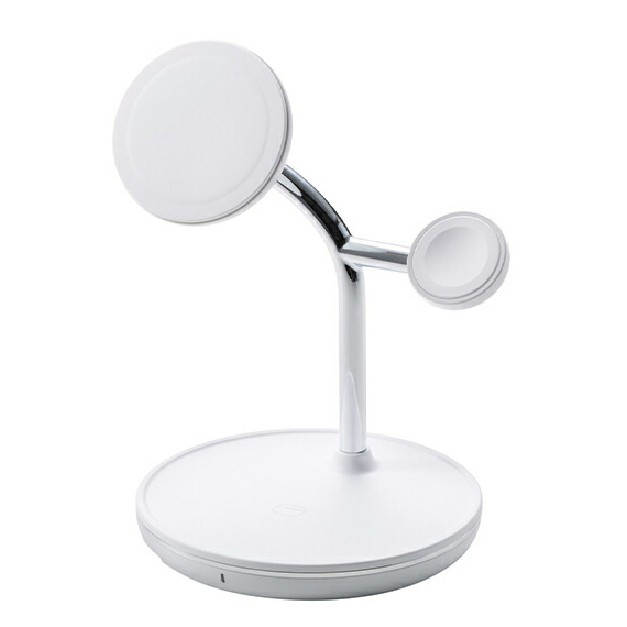 エレコム W-MS07WH 3in1ワイヤレス充電スタンドwith MagSafe(15W+5W＋AppleWatch)（ホワイト）[WMS07WH] 返品種別A
