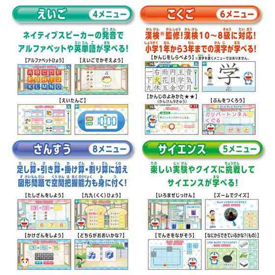 ドラえもん　知育　ラーニング　パソコン　バンダイ　stem教育　漢検対応