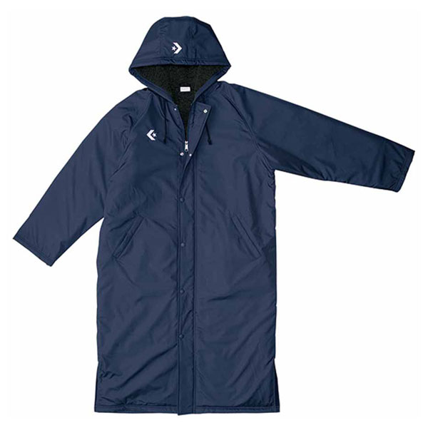 コンバース CB162601-2900-OXO 男女兼用 裏フリース中綿ロングコート（ネイビー・サイズ：O〜XO）CONVERSE[CB1626012900OXO] 返品種別A