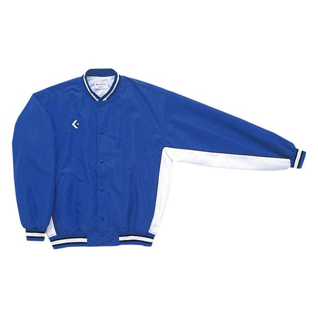 コンバース CB482501S-2511-160 ジュニア ウォームアップジャケット（前ボタン）（ロイヤルブルー×ホワイト・サイズ：160cm）CONVERSE[CB482501S2511160] 返品種別A