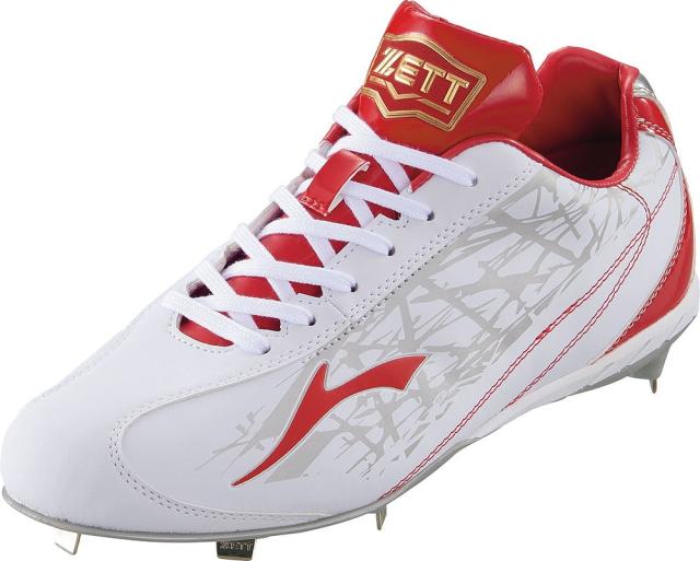 ゼット Z-BSR2295-1164-24.5 埋込みスパイク グランドジャックCR（ホワイト×レッド・サイズ：24.5cm）ZETT[ZBSR22951164245] 返品種別A