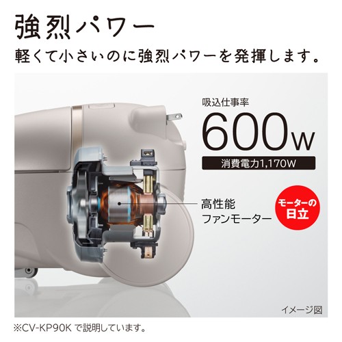 日立 CV-KV70K-W 紙パック式クリーナー コード式 エアーブラシタイプ