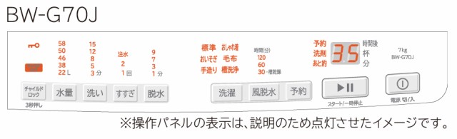 日立 BW-G70J-W 7.0kg 全自動洗濯機 ホワイトHITACHI ビートウォッシュ