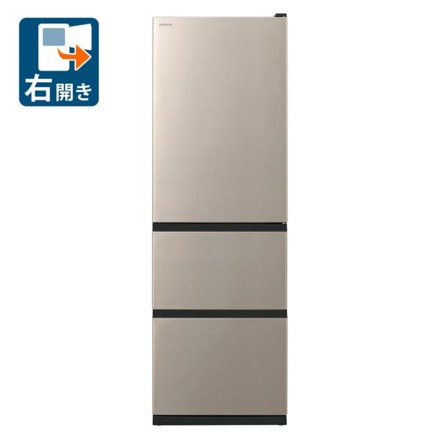 日立 R-V38V-N 375L 3ドア冷蔵庫（ライトゴールド）【右開き】HITACHI[RV38VN] 返品種別A 冷蔵庫