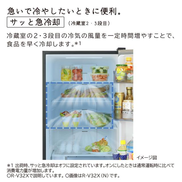 日立 R-V32XL-S 315L 3ドア冷蔵庫（グラファイトシルバー）【左開き