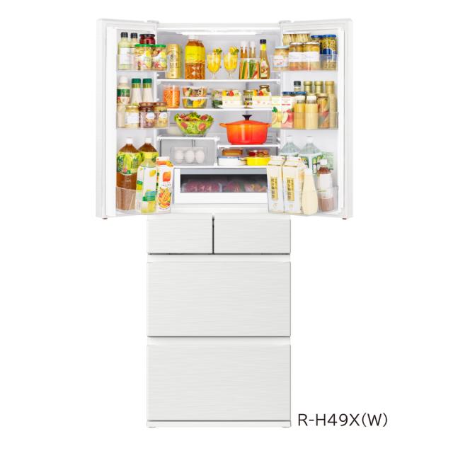 日立 R-H49X-W 485L 6ドア冷蔵庫（ピュアホワイト）HITACHI[RH49XW
