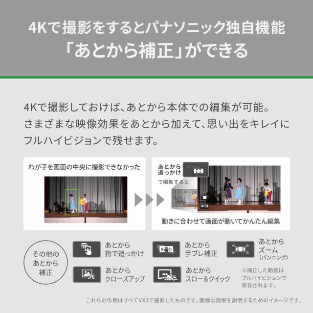 パナソニック HC-VX3-W デジタル4Kビデオカメラ「HC-VX3」（パールホワイト）Panasonic[HCVX3W] 返品種別A_7