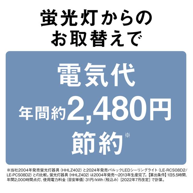パナソニック 6畳〜8畳用 LED最高限度ともし火【カチット式】壁取り替えっこ専用 LE-RCS08D2返品カテゴリー化A