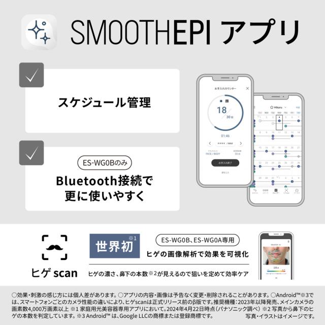 パナソニック 光美容器（グレー） Panasonic 光エステ SMOOTHEPI POWER＆COOL（スムースエピ パワー＆クール） ES-WG0B-H返品種別A_8