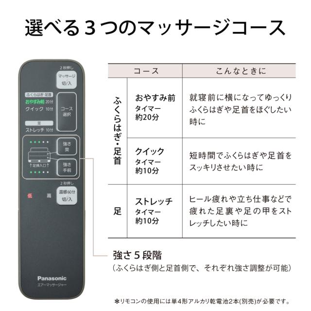 パナソニック EW-RA152-H エアーマッサージャー（グレー）Panasonic ねるまえホッとリフレ[EWRA152H] 返品種別A_8