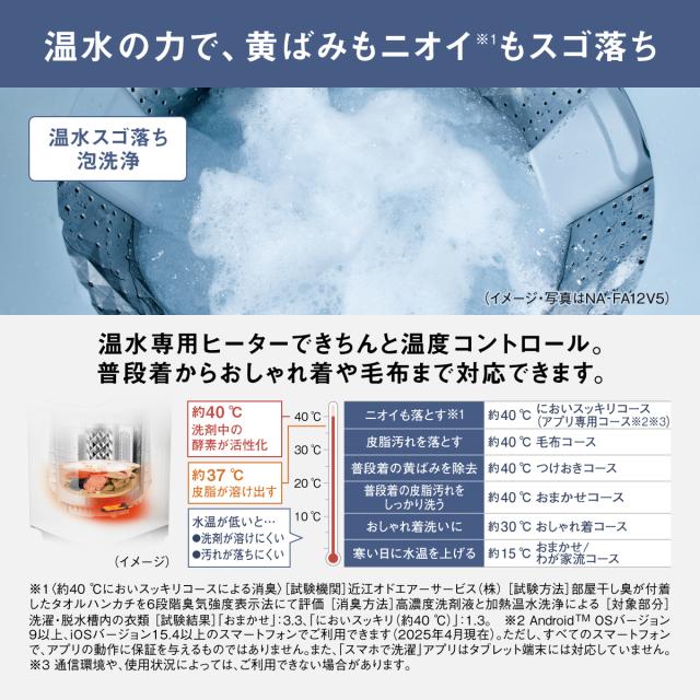 パナソニック NA-FA12V5-W 12.0kg 全自動洗濯機　ホワイトPanasonic FAシリーズ[NAFA12V5W] 返品種別A