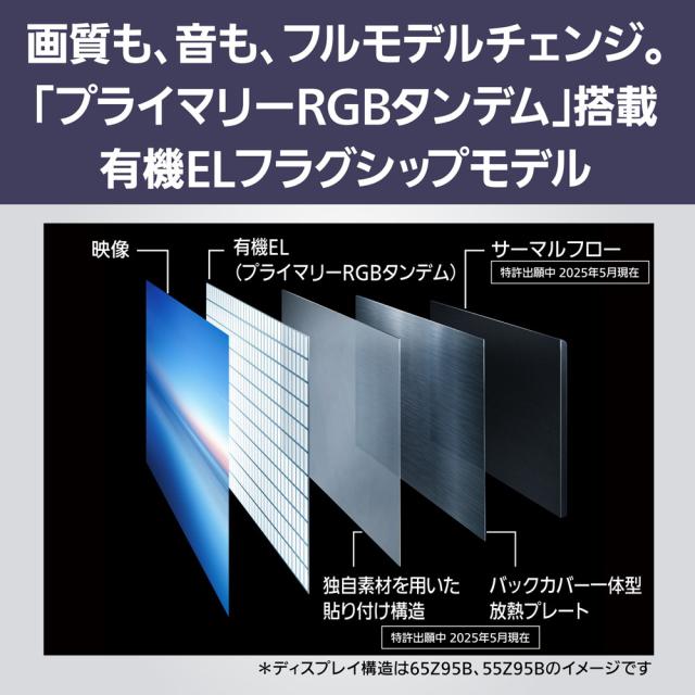 パナソニック 65V型 有機ELテレビ［地上・BS・110度CSデジタル4Kチューナー内蔵］ TV-65Z95B返品種別A_2