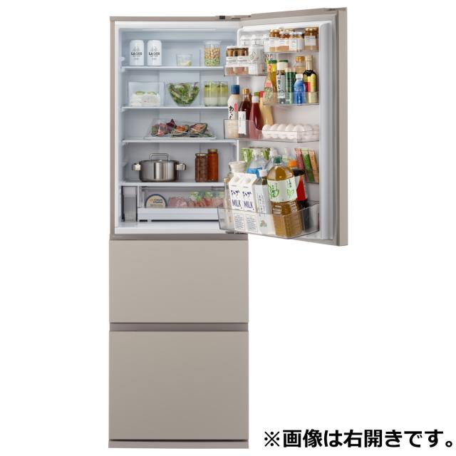 パナソニック NR-C37ES2L-C 365L 3ドア冷蔵庫（マットベージュ）【左