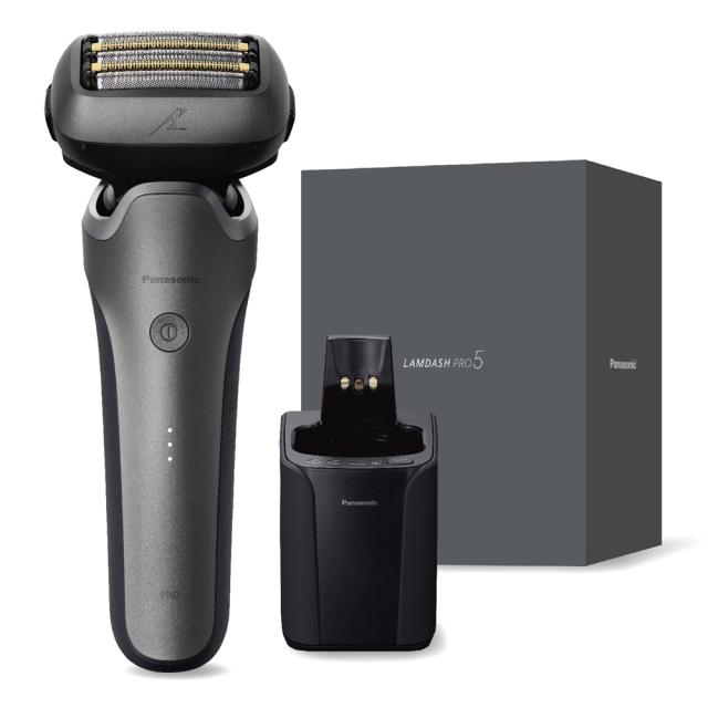 パナソニック メンズシェーバー[電気シェーバー]【5枚刃】【自動洗浄器付】（チタンシルバー） ES-L571U-S返品種別A