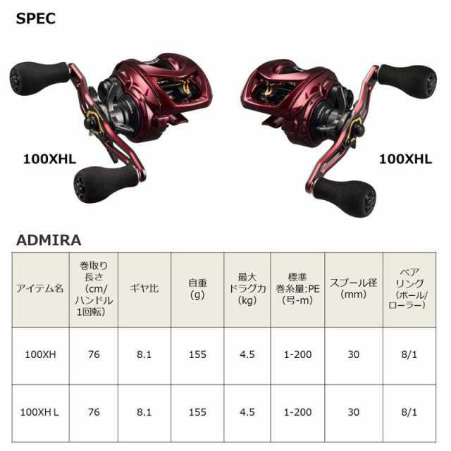 ダイワ 23アドミラ 100XHL 23 アドミラ 100XHL 左ハンドルDAIWA ダイワ 23アドミラ 100XHL 23 アドミラ 100XHL 左ハンドルDAIWA