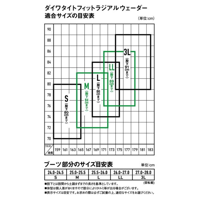 ダイワ ダイワ タイトフィットラジアルウェーダー RW-4302R-T Lサイズ(25.5〜26.0cm) RW-4302R-T L返品種別A