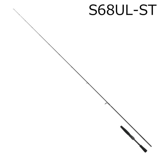ダイワ　25ブラックレーベル　S68UL-ST ダイワの人気バスロッドシリーズ「25ブラックレーベル」の全22