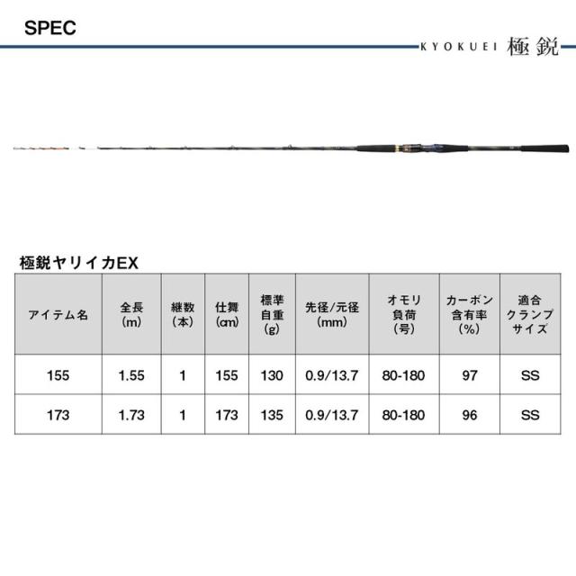 ダイワ 24キョクエイヤリイカEX173 24 極鋭ヤリイカ EX 173DAIWA 船竿
