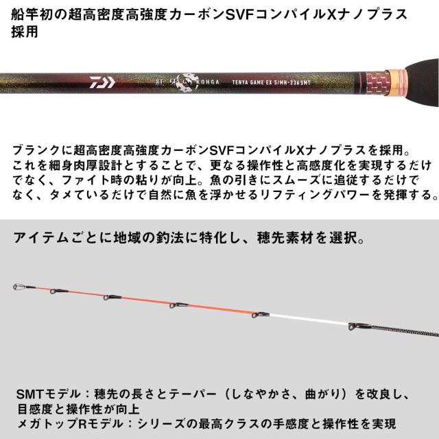 ダイワ 26 紅牙テンヤゲームEX MH-232・J (7：3調子)ワンハンドハーフ DAIWA 一つテンヤ竿 26コウガテンヤゲームEX MH-232・J返品種別A