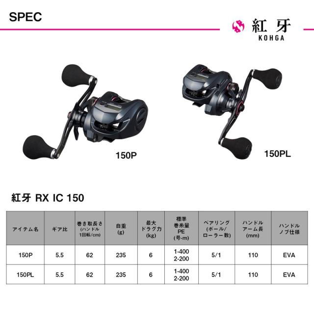 ダイワ 25コウガRXIC150P 25 紅牙 RX IC 150P (右ハンドル)DAIWA