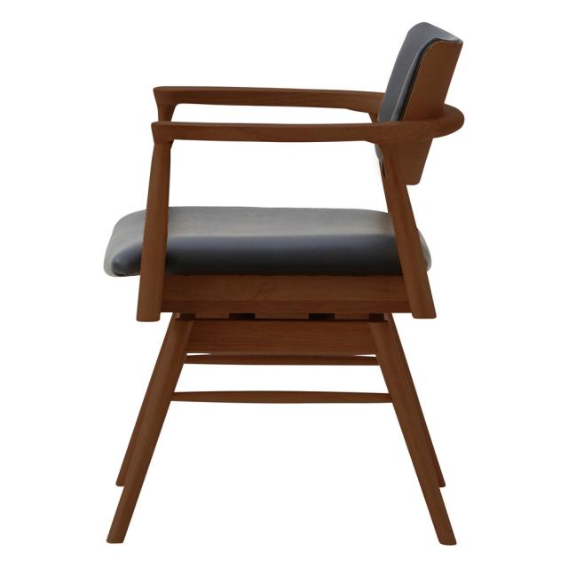 関家具 460273 ダイニングチェア カストロ 回転(ブラウン・座面ブラック)To Meet[460273] 返品種別A_2