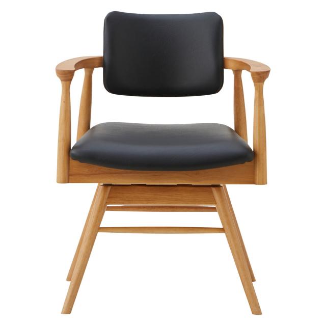 関家具 464503 ダイニングチェア カストロ 回転(ナチュラル 座面ブラック)To Meet[464503] 返品種別A