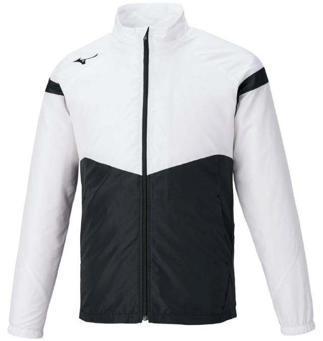 ミズノ 32ME112001S ウィンドブレーカージャケット（ホワイト×ブラック・サイズ：S）mizuno ユニセックス[32ME112001S] 返品種別A
