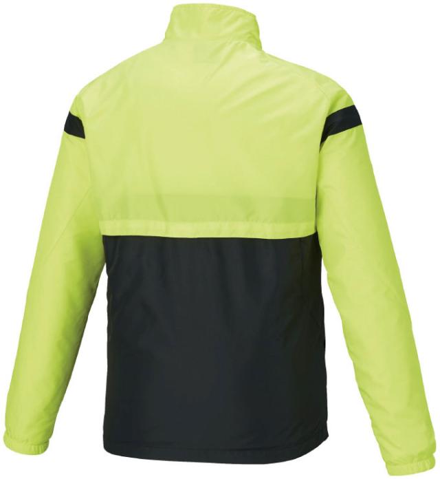 ミズノ ウィンドブレーカージャケット（セーフティーイエロー×ブラック