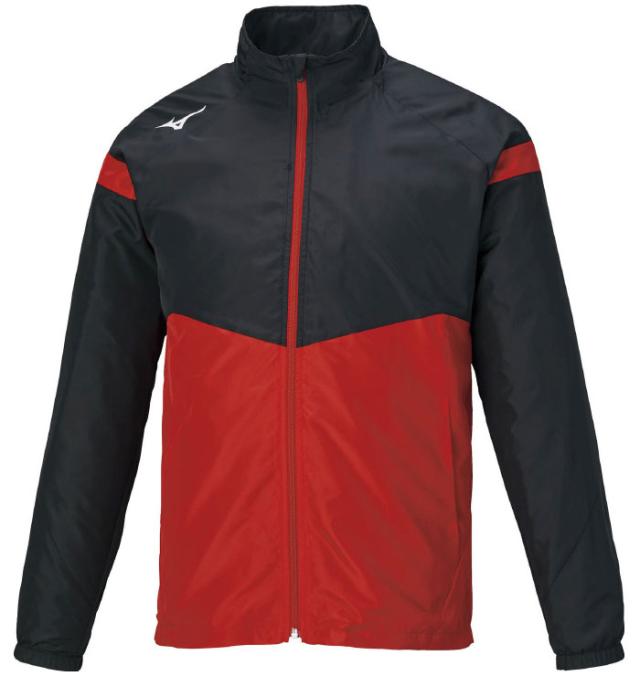 ミズノ ウィンドブレーカージャケット（ブラック×チャイニーズレッド・サイズ：3XL） mizuno ユニセックス 32ME1120963XL返品種別A