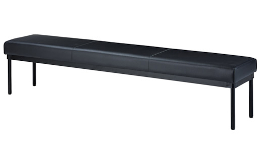 トラスコ中山 MCK-1835-BK 抗菌ロビーチェア　背なし　（1800×350×400・ブラック）[MCK1835BK] 返品種別A