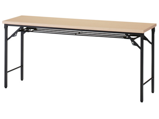 トラスコ中山 TSTT-1545-C 折りたたみ会議テーブル　1500X450XH700　棚板付・ナチュラル【他商品との同時購入不可】メーカー直送品(沖縄県・離島はお届け対象外となります)[TSTT1545C] 返品種別B