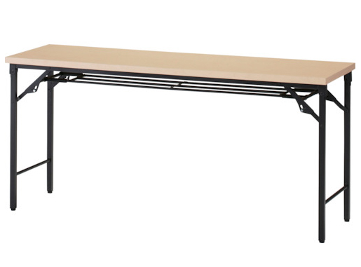 トラスコ中山 TSTT-1845-C 折りたたみ会議テーブル　1800X450XH700　棚板付・ナチュラル【他商品との同時購入不可】メーカー直送品(沖縄県・離島はお届け対象外となります)[TSTT1845C] 返品種別B