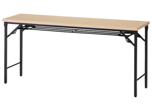 トラスコ中山 TSTT-1860-C 折りたたみ会議テーブル　1800X600XH700　棚板付・ナチュラル【他商品との同時購入不可】メーカー直送品(沖縄県・離島はお届け対象外となります)[TSTT1860C] 返品種別B