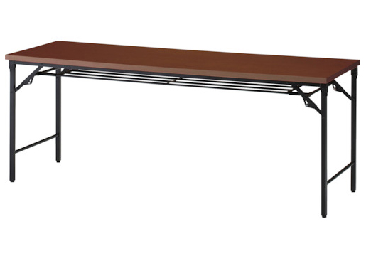 トラスコ中山 TSTT-1245-WN 折りたたみ会議テーブル　1200X450XH700　棚板付・ウォールナット【他商品との同時購入不可】メーカー直送品(沖縄県・離島はお届け対象外となります)[TSTT1245WN] 返品種別B