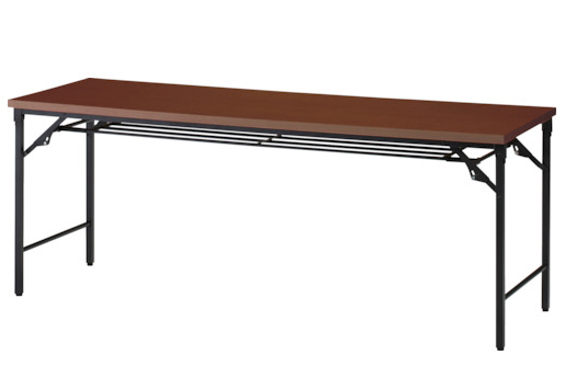 トラスコ中山 TSTT-1545-WN 折りたたみ会議テーブル　1500X450XH700　棚板付・ウォールナット【他商品との同時購入不可】メーカー直送品(沖縄県・離島はお届け対象外となります)[TSTT1545WN] 返品種別B