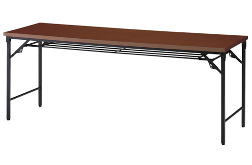トラスコ中山 TSTT-1845-WN 折りたたみ会議テーブル　1800X450XH700　棚板付・ウォールナット【他商品との同時購入不可】メーカー直送品(沖縄県・離島はお届け対象外となります)[TSTT1845WN] 返品種別B
