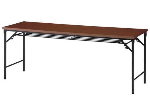 トラスコ中山 TSTT-1860-WN 折りたたみ会議テーブル　1800X600XH700　棚板付・ウォールナット【他商品との同時購入不可】メーカー直送品(沖縄県・離島はお届け対象外となります)[TSTT1860WN] 返品種別B