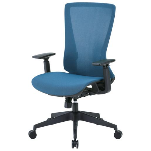 トラスコ中山 TMCC-B(トラスコ) ハイバックメッシュチェア　肘付（ブルー）[TMCCBトラスコ] 返品種別A
